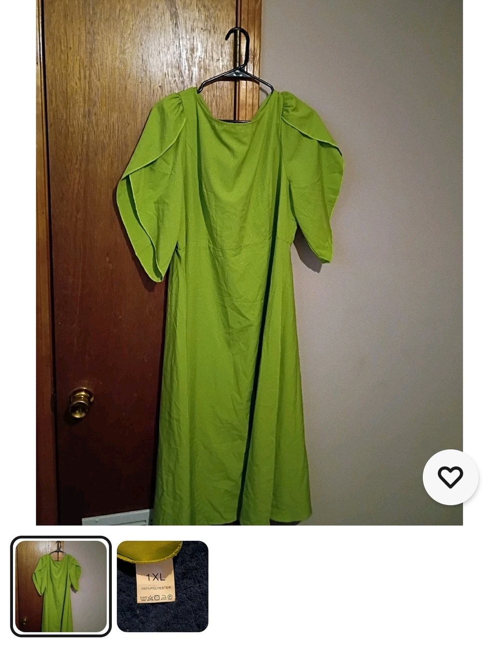 SHEIN Lime Green Puff Sleeve Maxi Dress